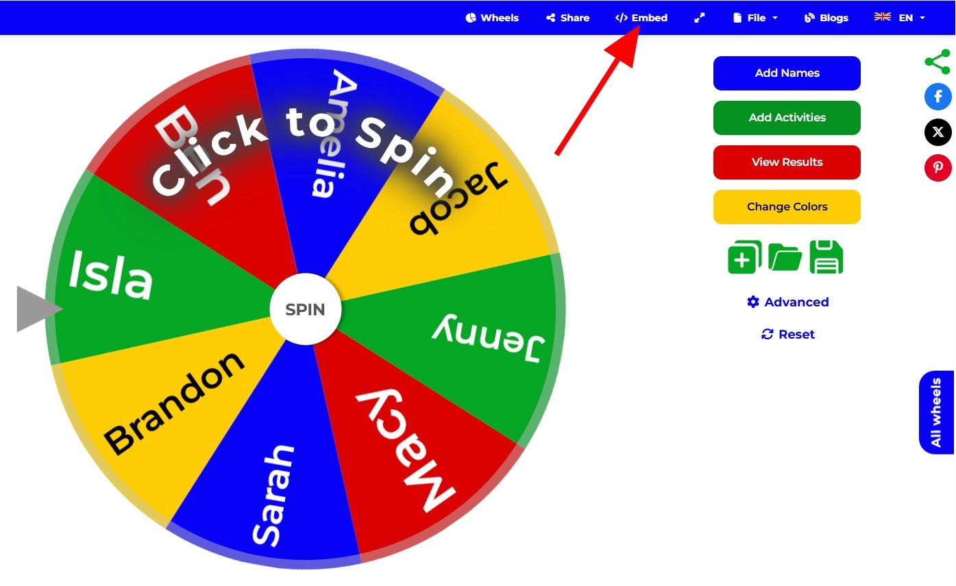 This is an image showing the location of the Embed wheel link