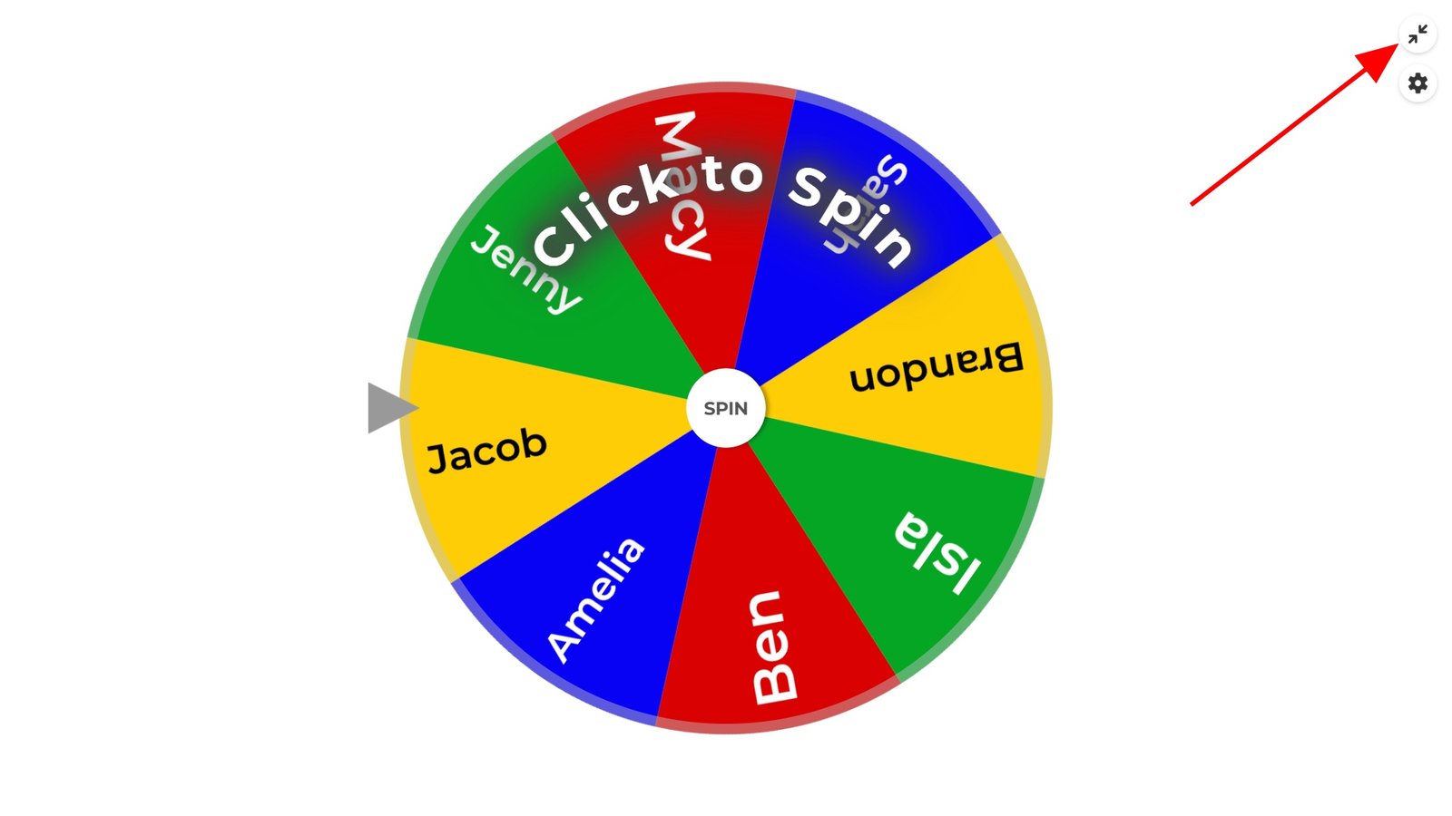 This is an image showing the location of the exit Fullscreen link