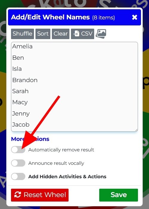 This is an image showing how to automatically remove result
