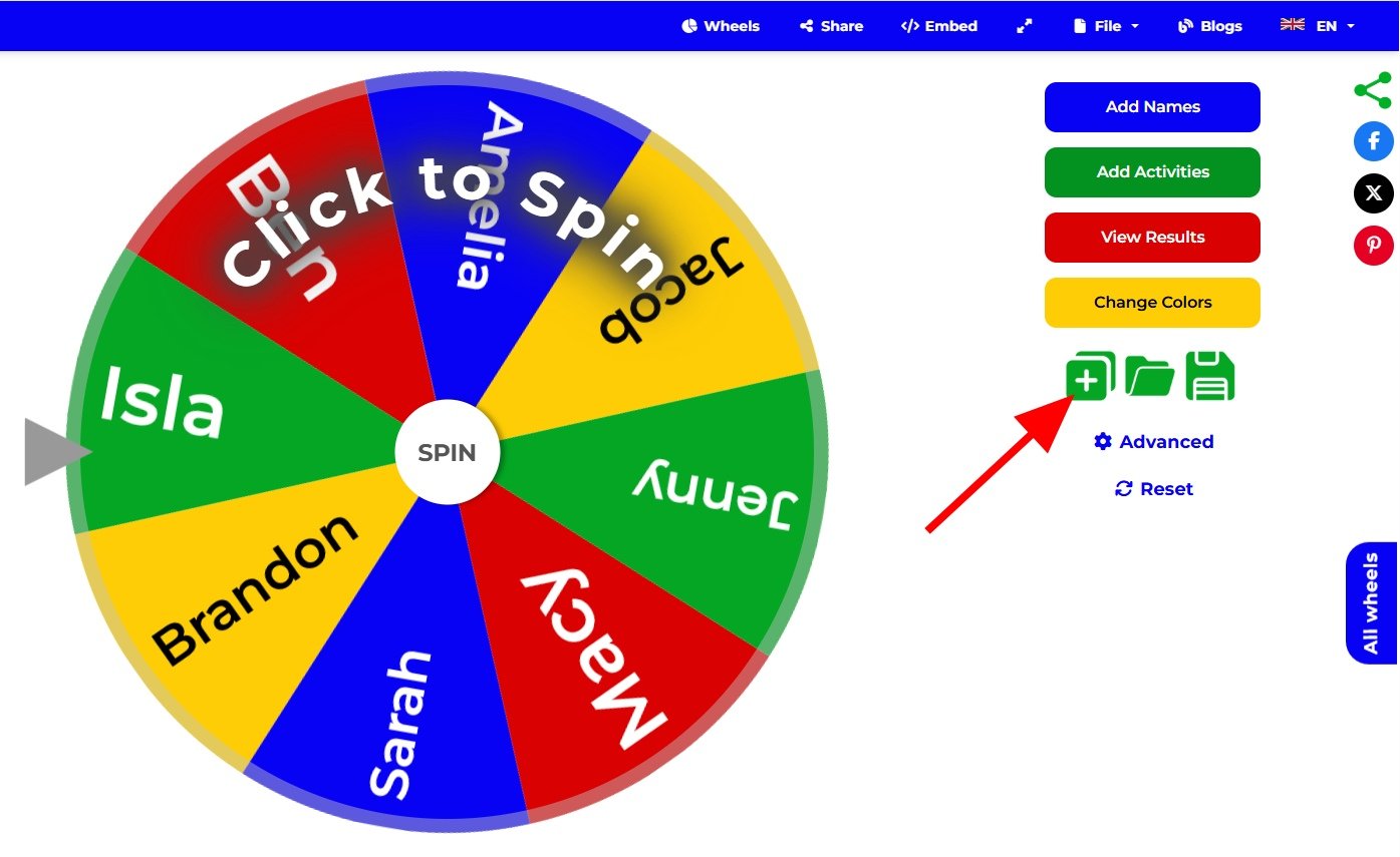 This is an image showing the location of the create new wheel link