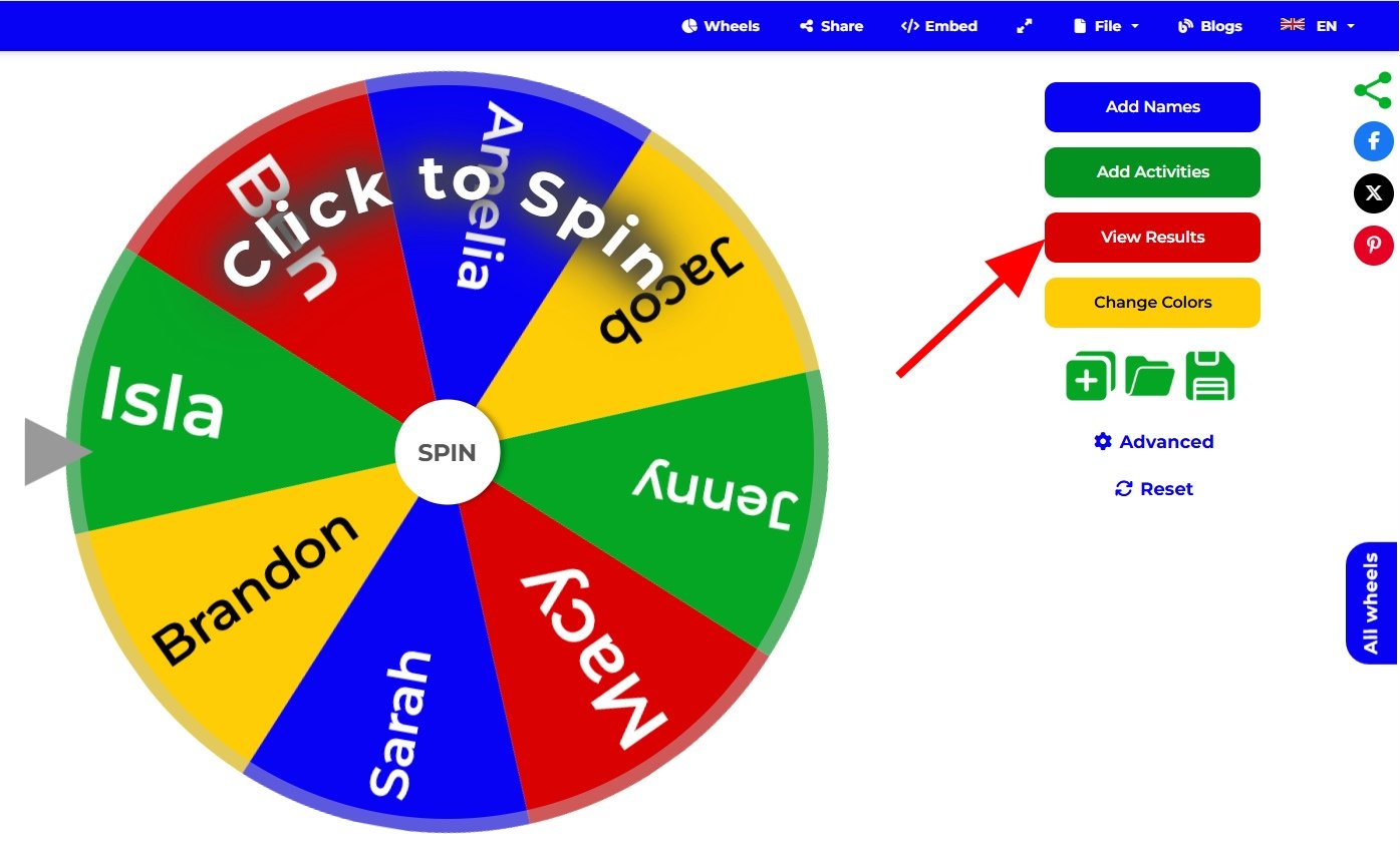 This is an image showing the location of the View Results button
