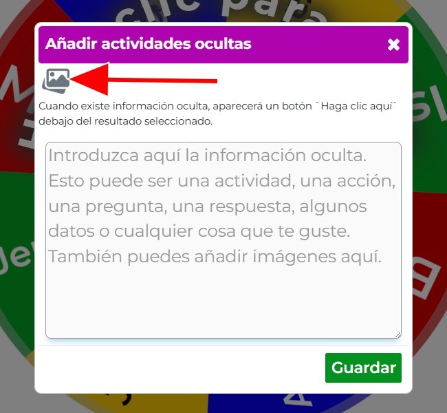 Imagen mostrando la ventana para agregar actividad para una entrada específica de la ruleta