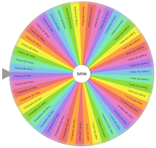 AP Exam Revision Questions Wheel