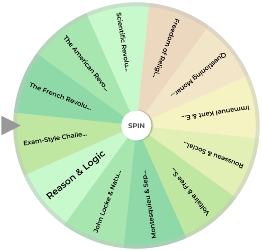 Age of Enlightenment History Learning Wheel