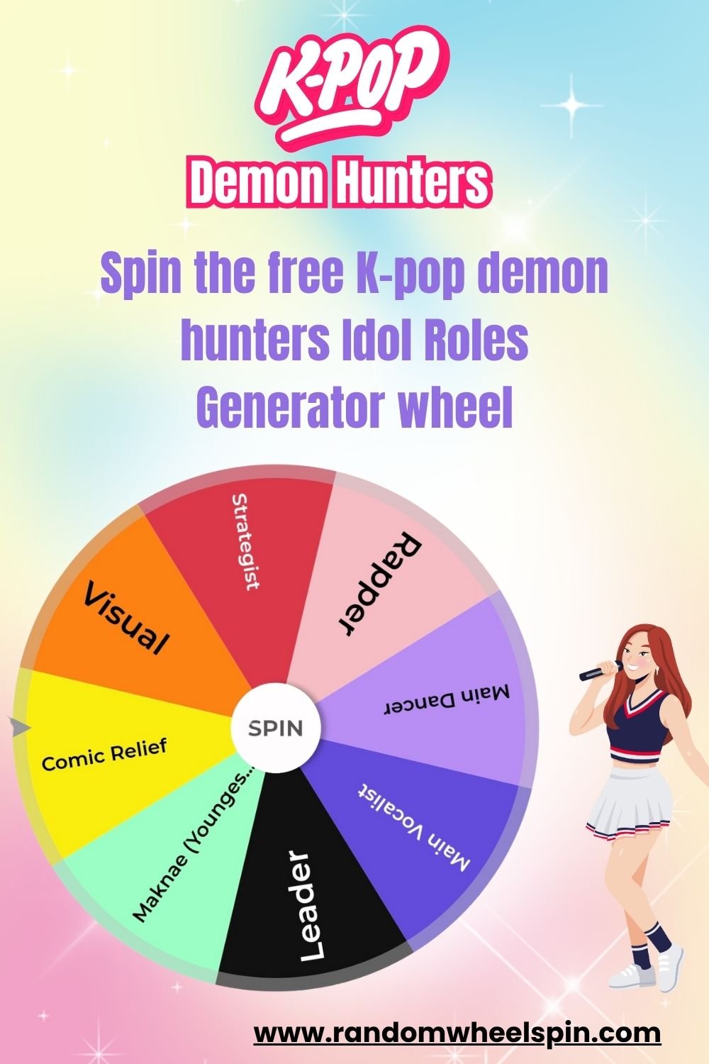 K-Pop Demon Hunters Idol Roles Generator Wheel