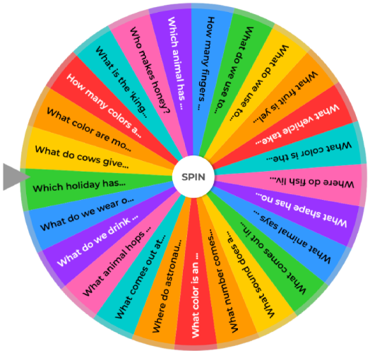 Kindergarten Quiz Wheel