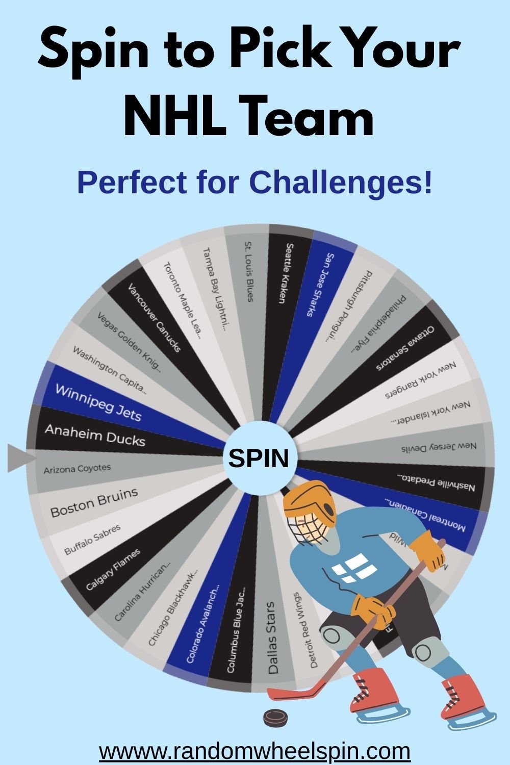 NHL Hockey Teams Picker Wheel
