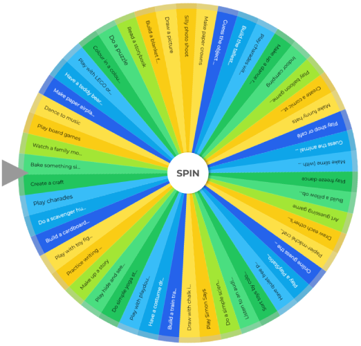 Rainy Day Activities For Children Wheel