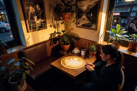 AI generated coffee shop scenes example
