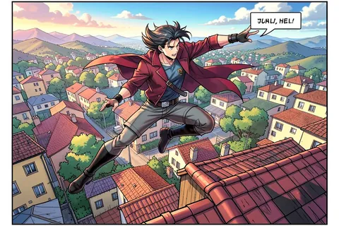 AI generated comic panels example