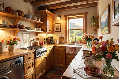 AI generated cosy cottage scenes example