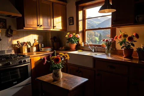 AI generated cosy cottage scenes example