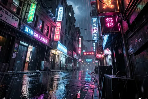 AI generated cyberpunk cities example