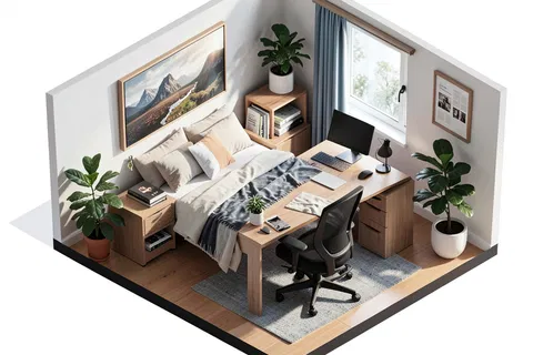 AI generated isometric rooms example