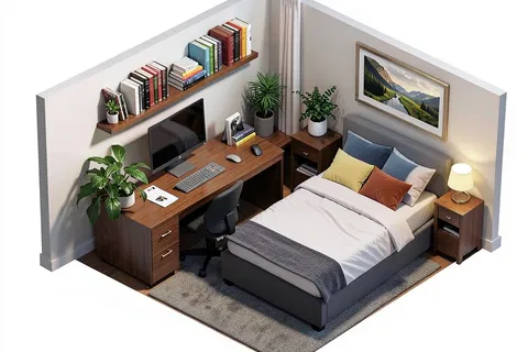 AI generated isometric rooms example