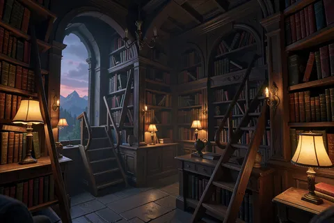 AI generated library scenes example