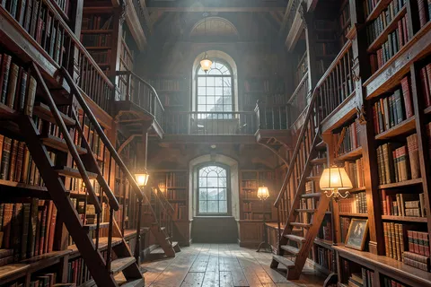 AI generated library scenes example