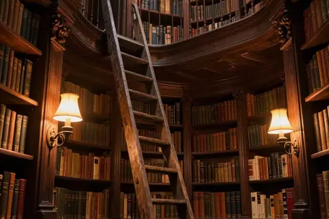 AI generated library scenes example