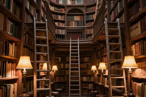 AI generated library scenes example