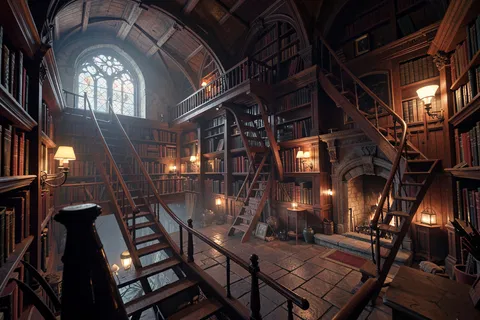 AI generated library scenes example