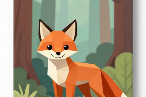 AI generated low poly art example