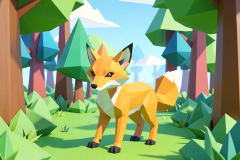 AI generated low poly art example