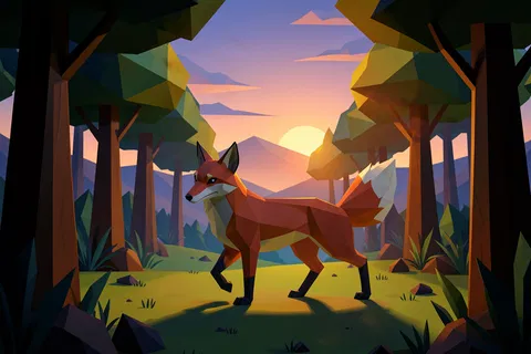 AI generated low poly art example