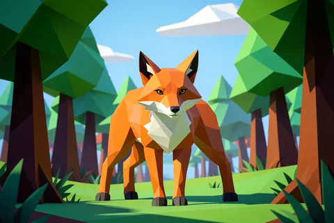 AI generated low poly art example