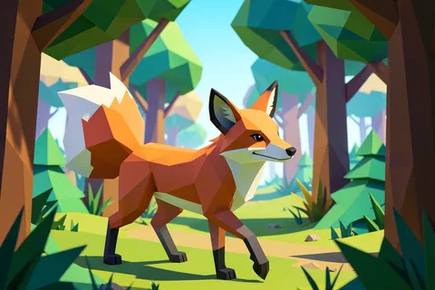 AI generated low poly art example