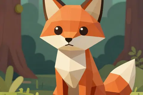 AI generated low poly art example