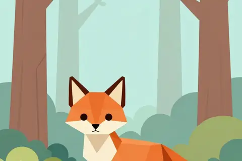 AI generated low poly art example