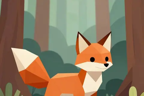 AI generated low poly art example