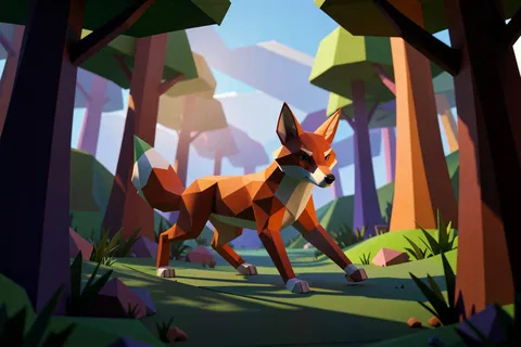 AI generated low poly art example