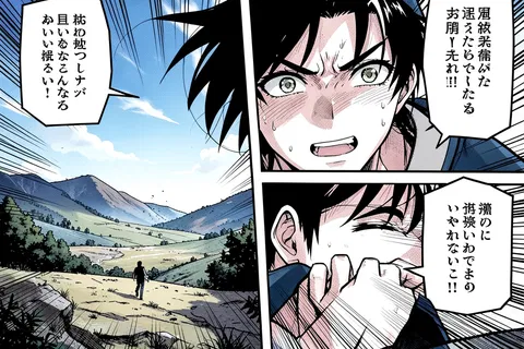 AI generated manga panels example