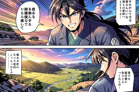 AI generated manga panels example