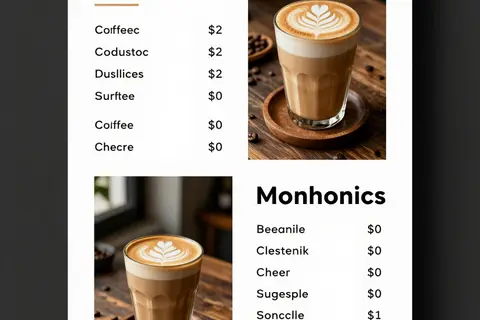 AI generated menu designs example