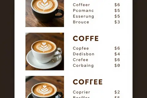 AI generated menu designs example