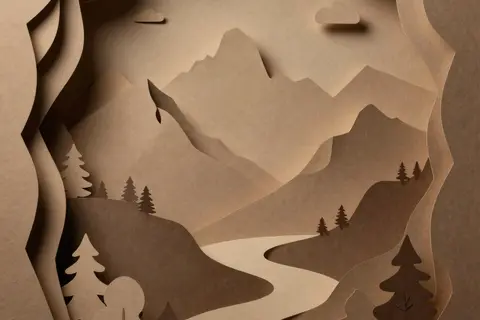 AI generated paper cutout art example
