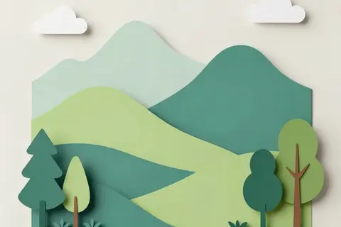 AI generated paper cutout art example