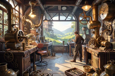 AI generated steampunk art example