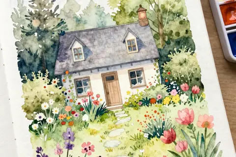 AI generated watercolour art example